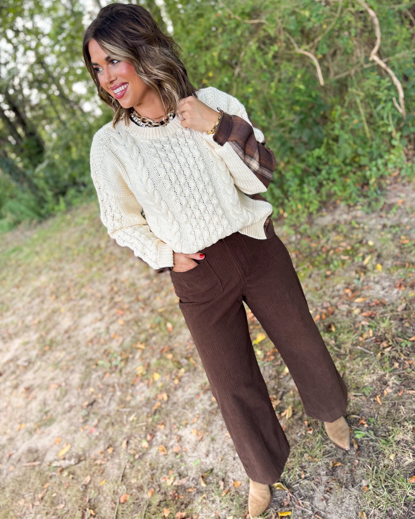 Santa Fe Corduroy Crop Wide Leg Pants