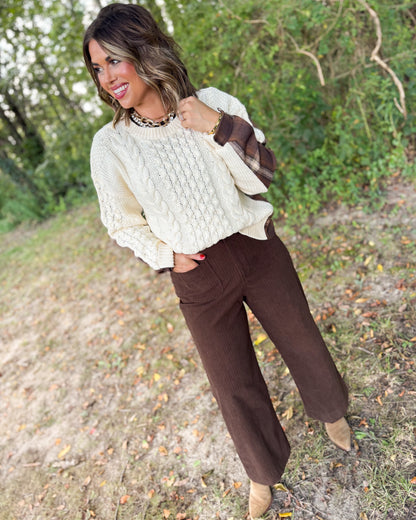 Santa Fe Corduroy Crop Wide Leg Pants