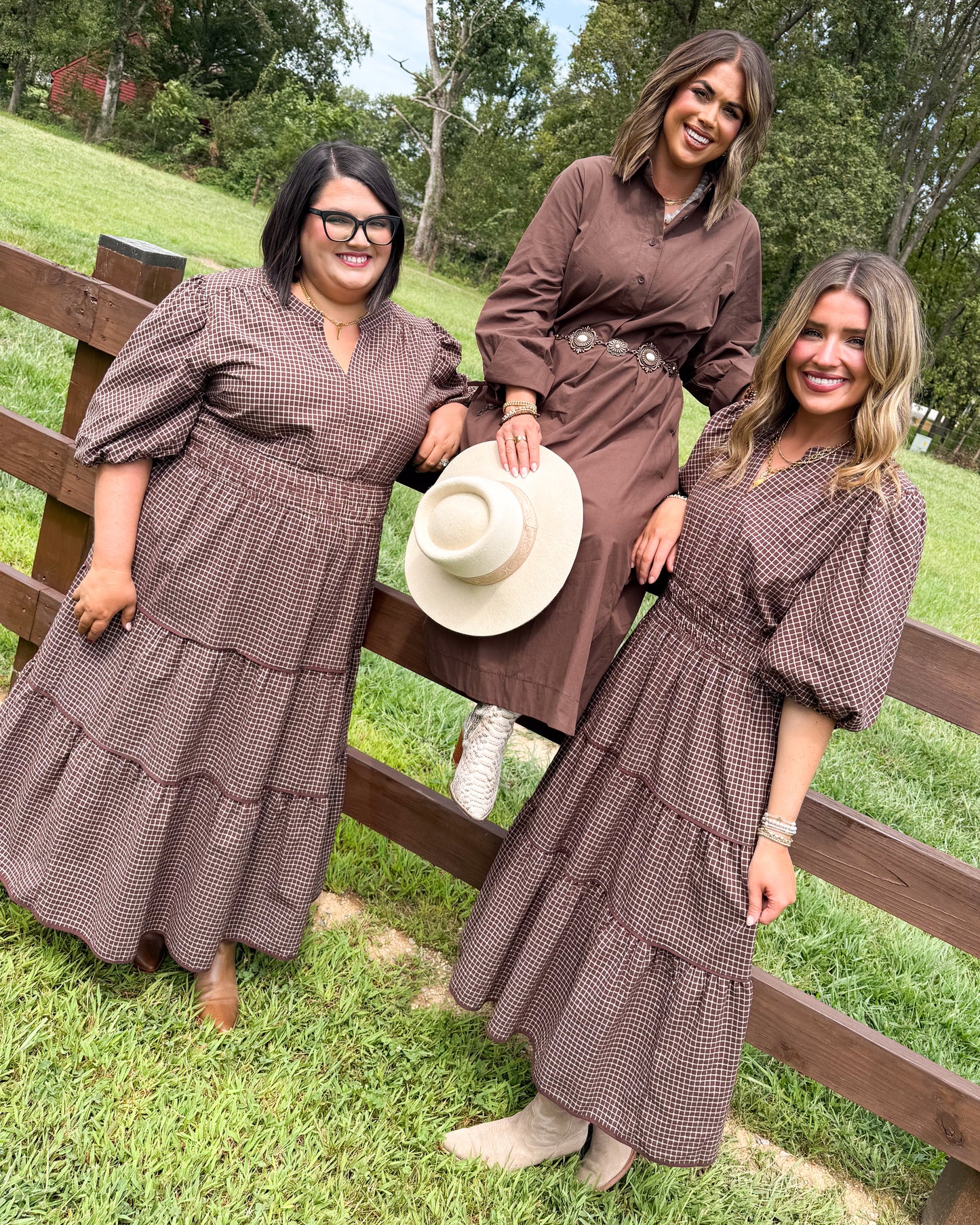 Maple Lane Plaid Smocked Waist Tiered Midi Dress