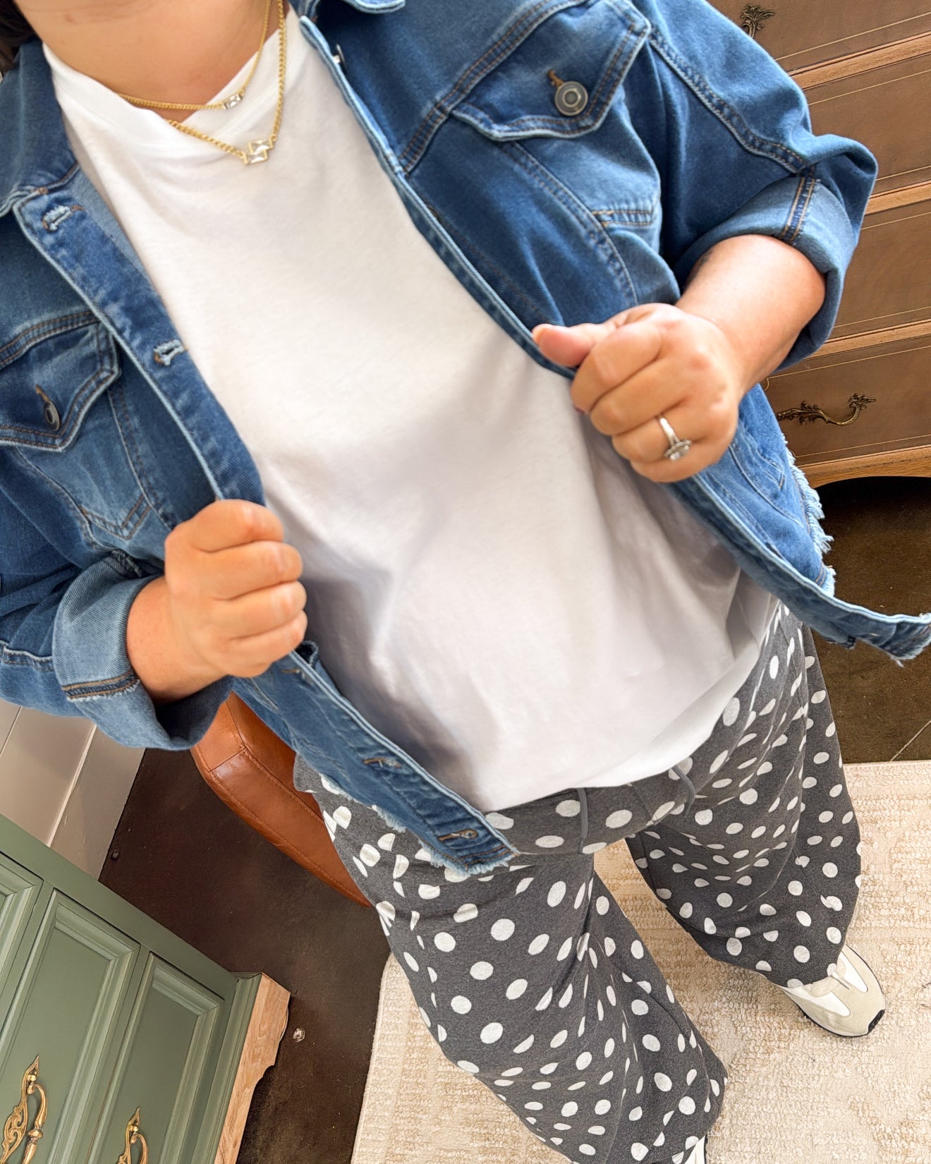On The Spot Polka Dot Crop Barrel Pants