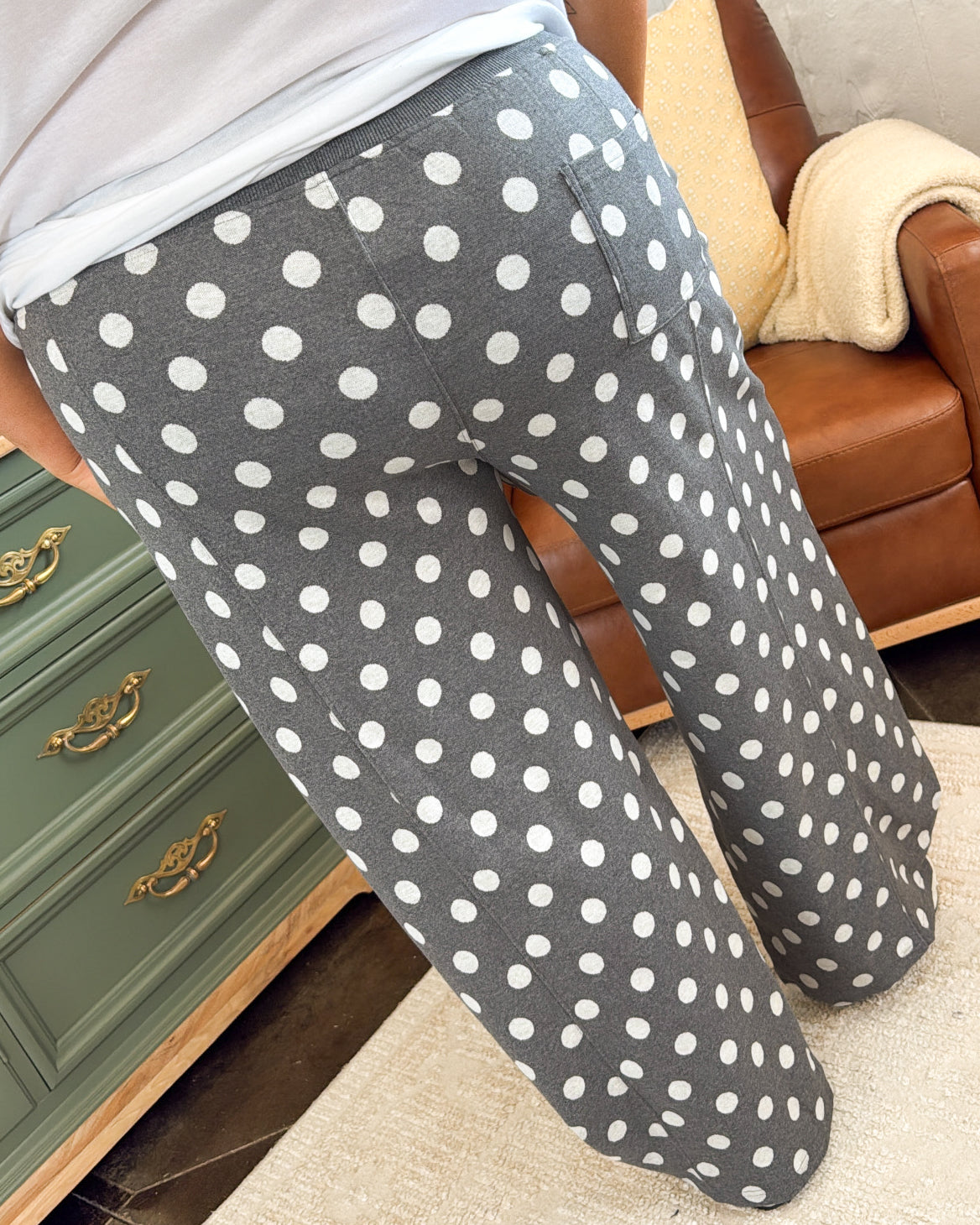 On The Spot Polka Dot Crop Barrel Pants