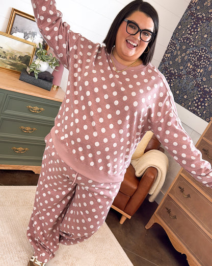 On The Spot Polka Dot Top + Pants Set