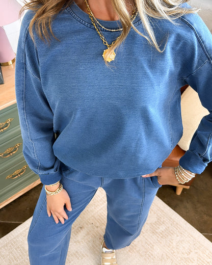 Courtside Club Washed Pullover + Pants Set