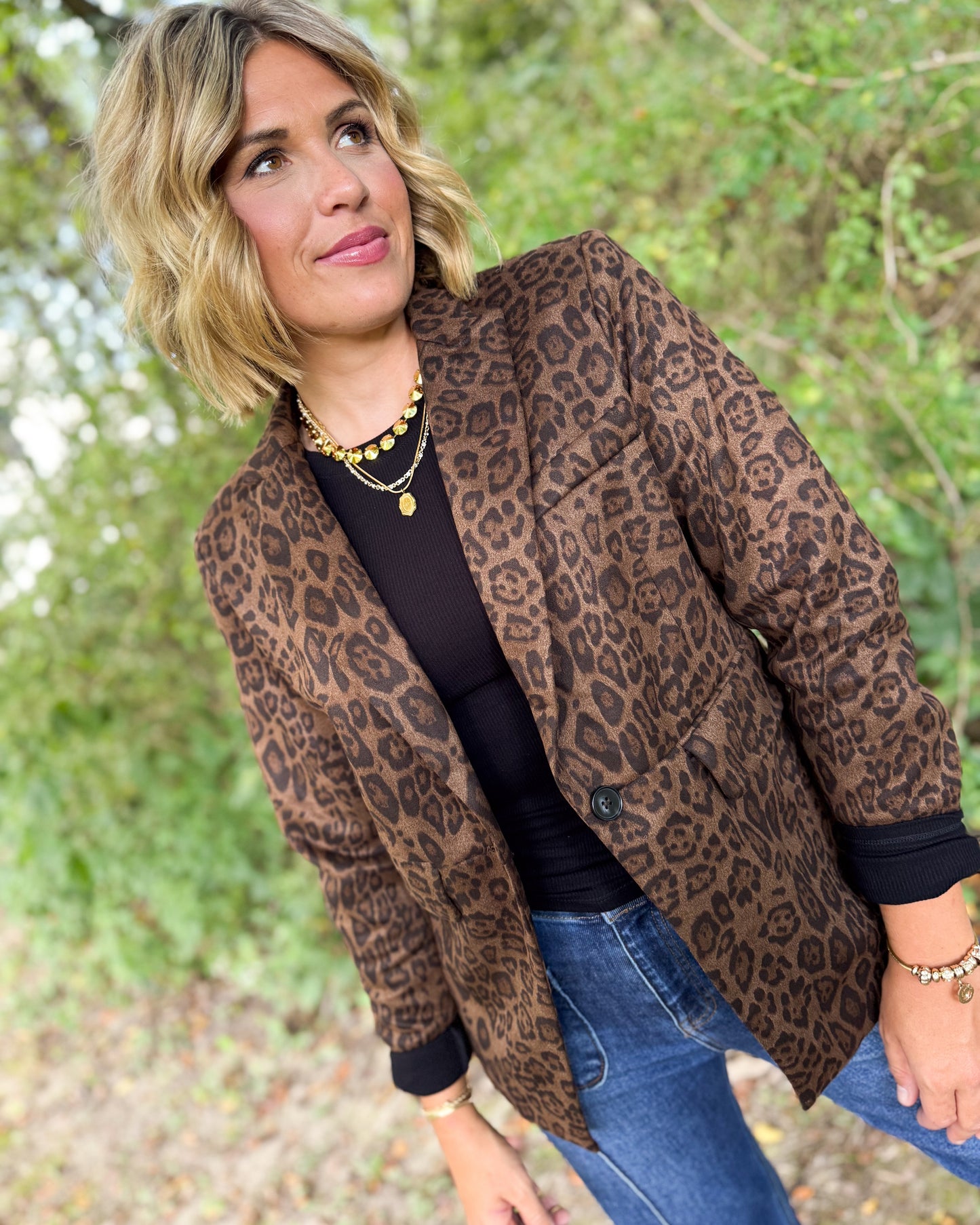 City Safari Leopard Sueded Blazer