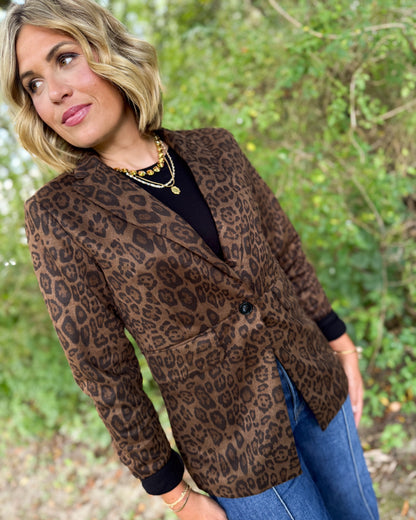 City Safari Leopard Sueded Blazer
