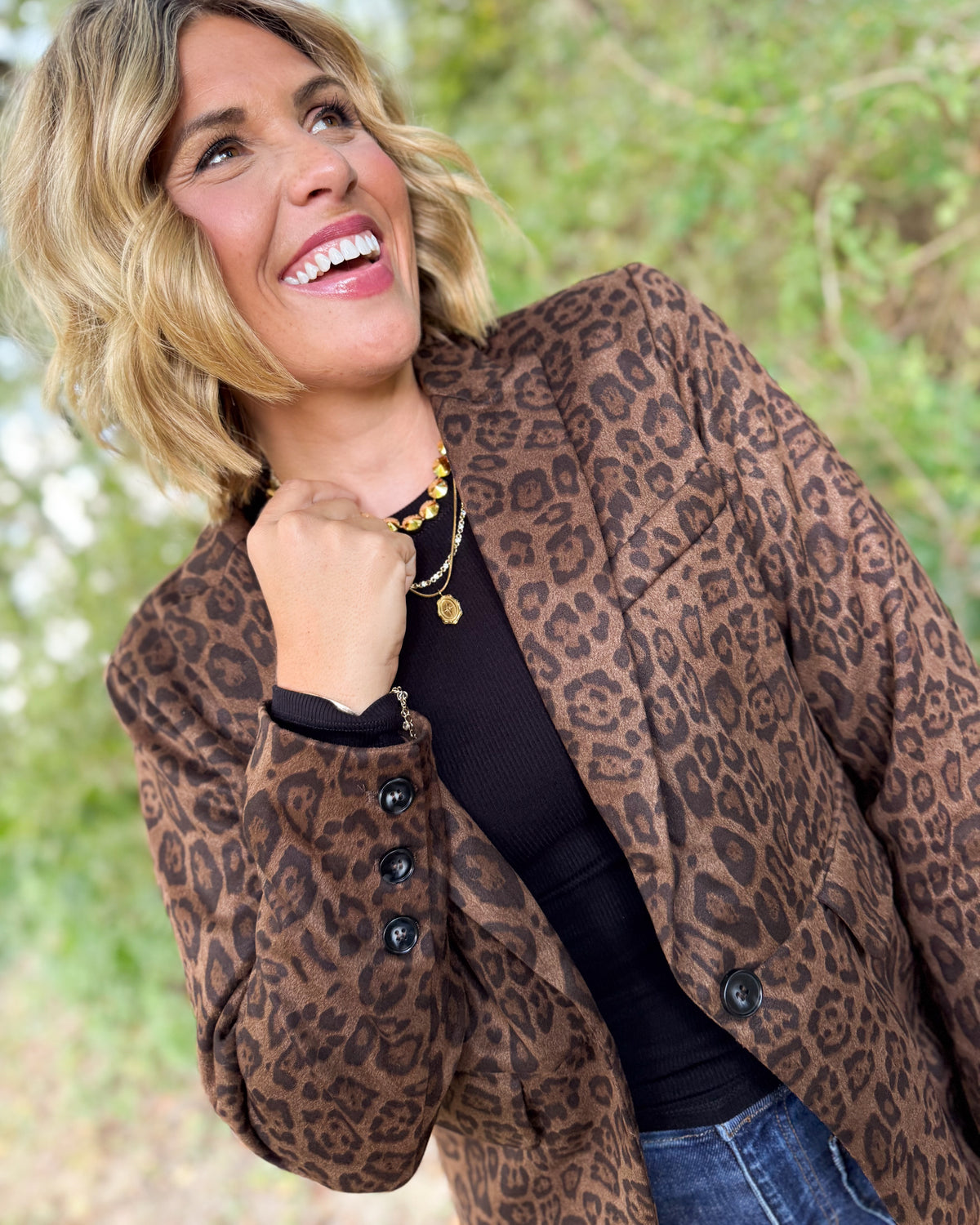 City Safari Leopard Sueded Blazer