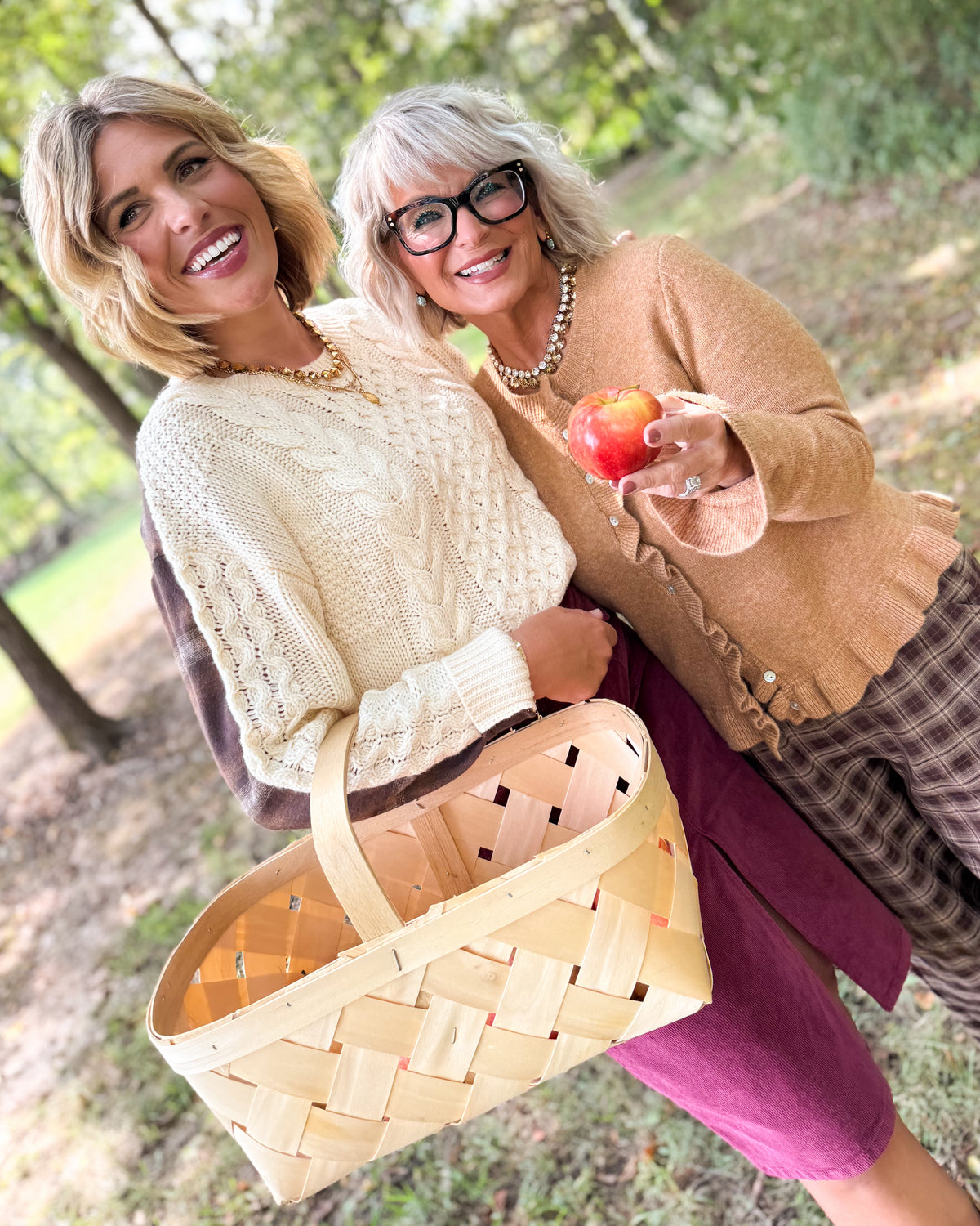 Cabin Charm Cable Knit Plaid Contrast Sweater