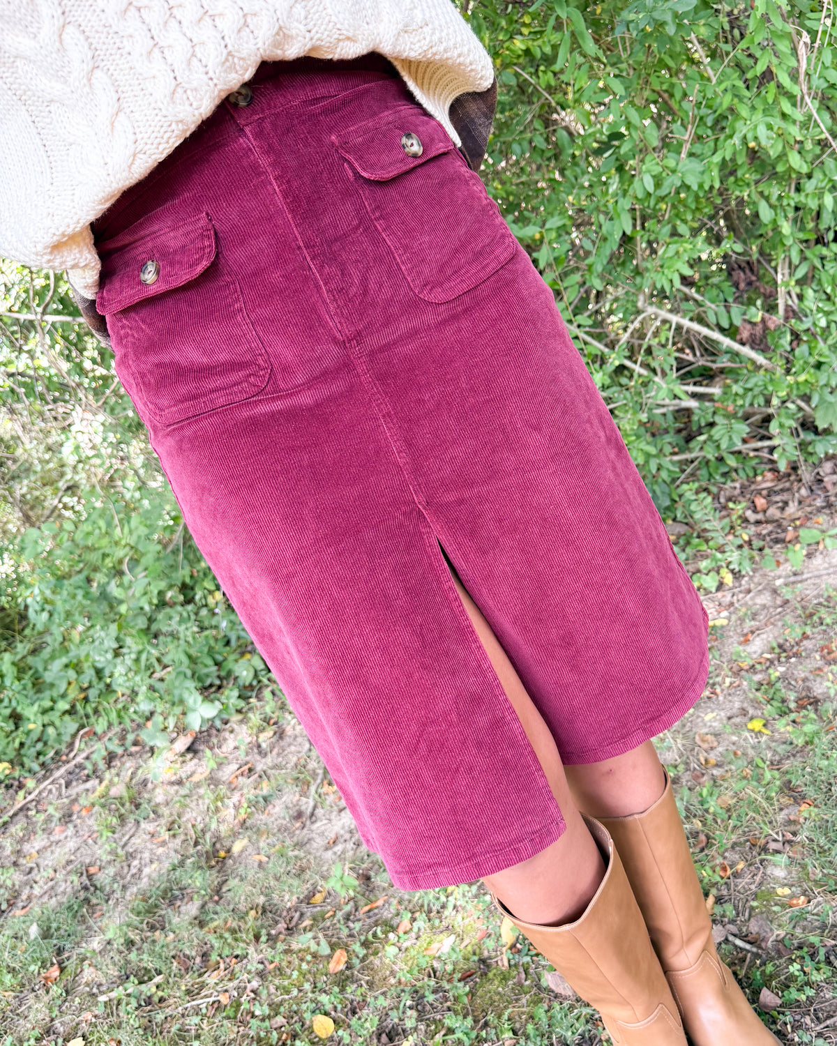 The Kensington Corduroy Midi Skirt