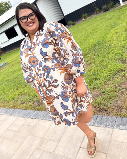 Heartsong Floral Mandarin Collar Dress