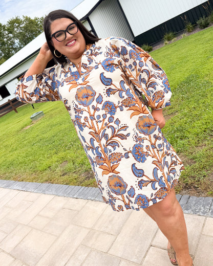 Heartsong Floral Mandarin Collar Dress