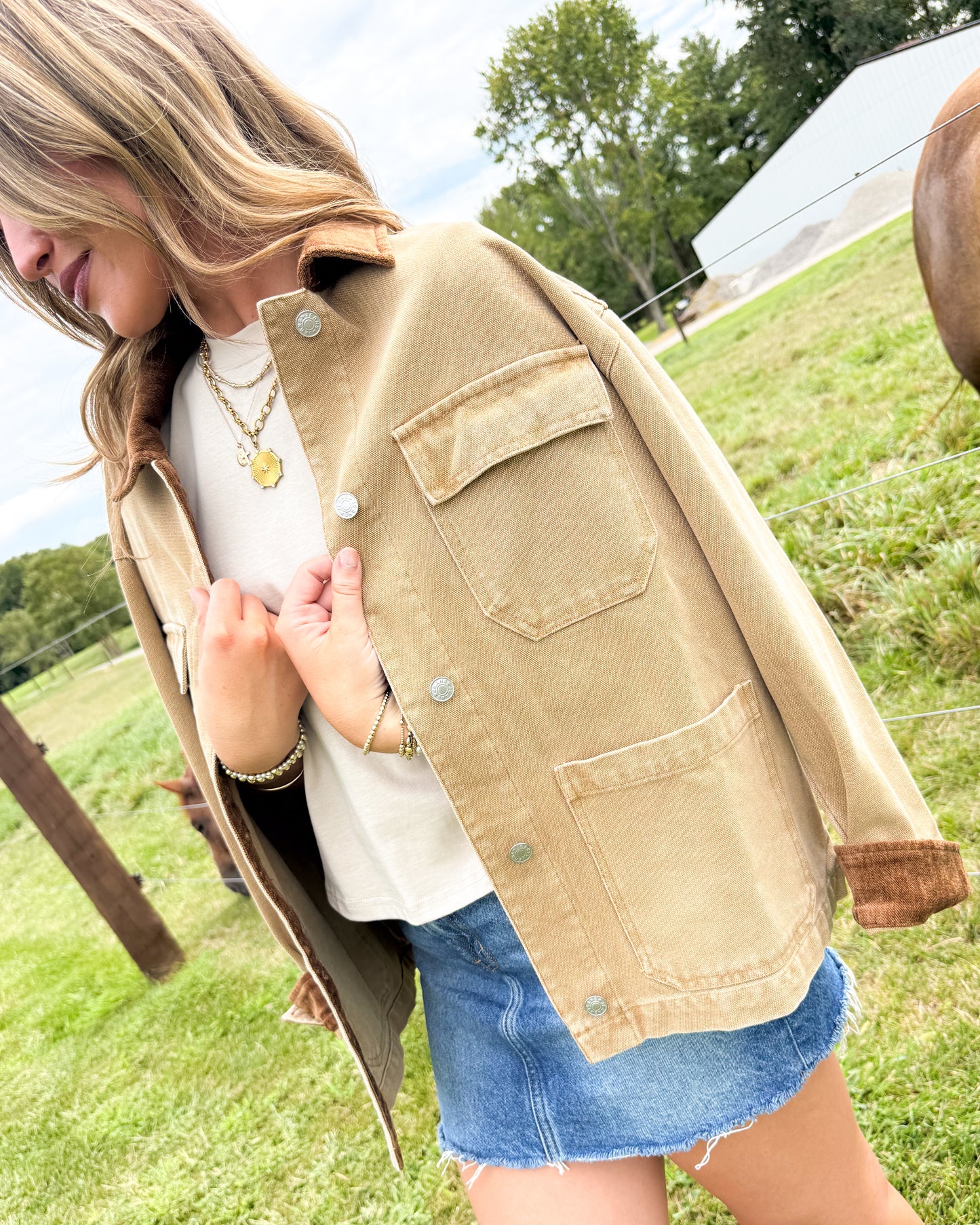 Countryside Crush Corduroy Contrast Barn Jacket