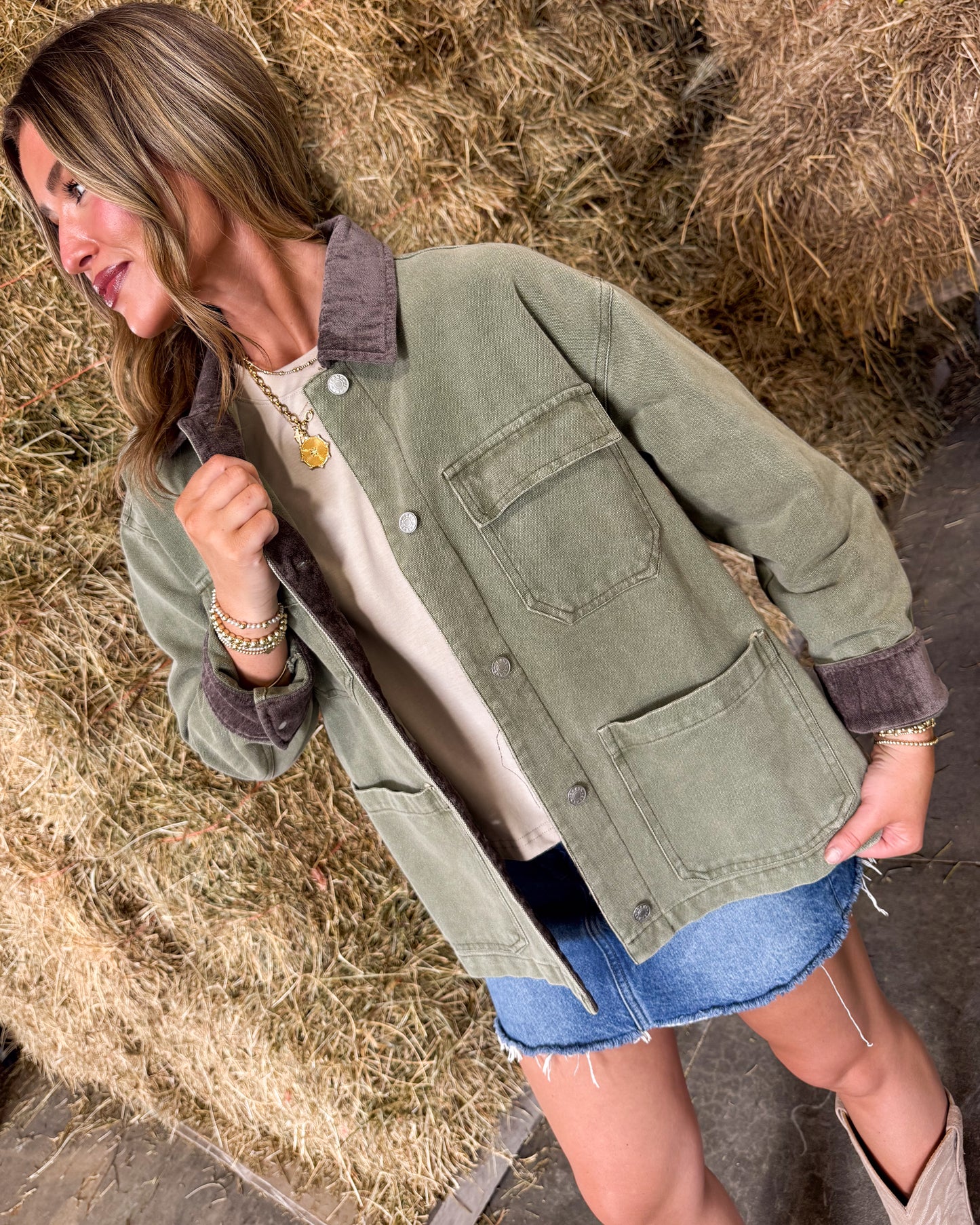 Countryside Crush Corduroy Contrast Barn Jacket