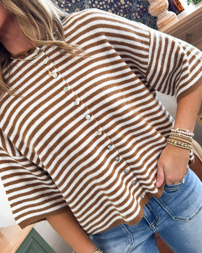 You Had Me At Cozy Striped Sweater Cardigan