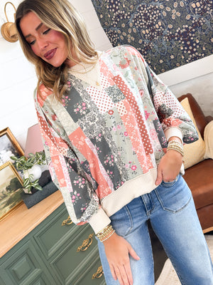 An Artful Mix Patchwork Drop Shoulder Top