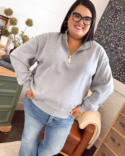 Favorite Throwback Washed Quarter Zip Sweatshirt