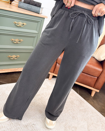 Casual Friday Washed French Terry Top + Pants Set