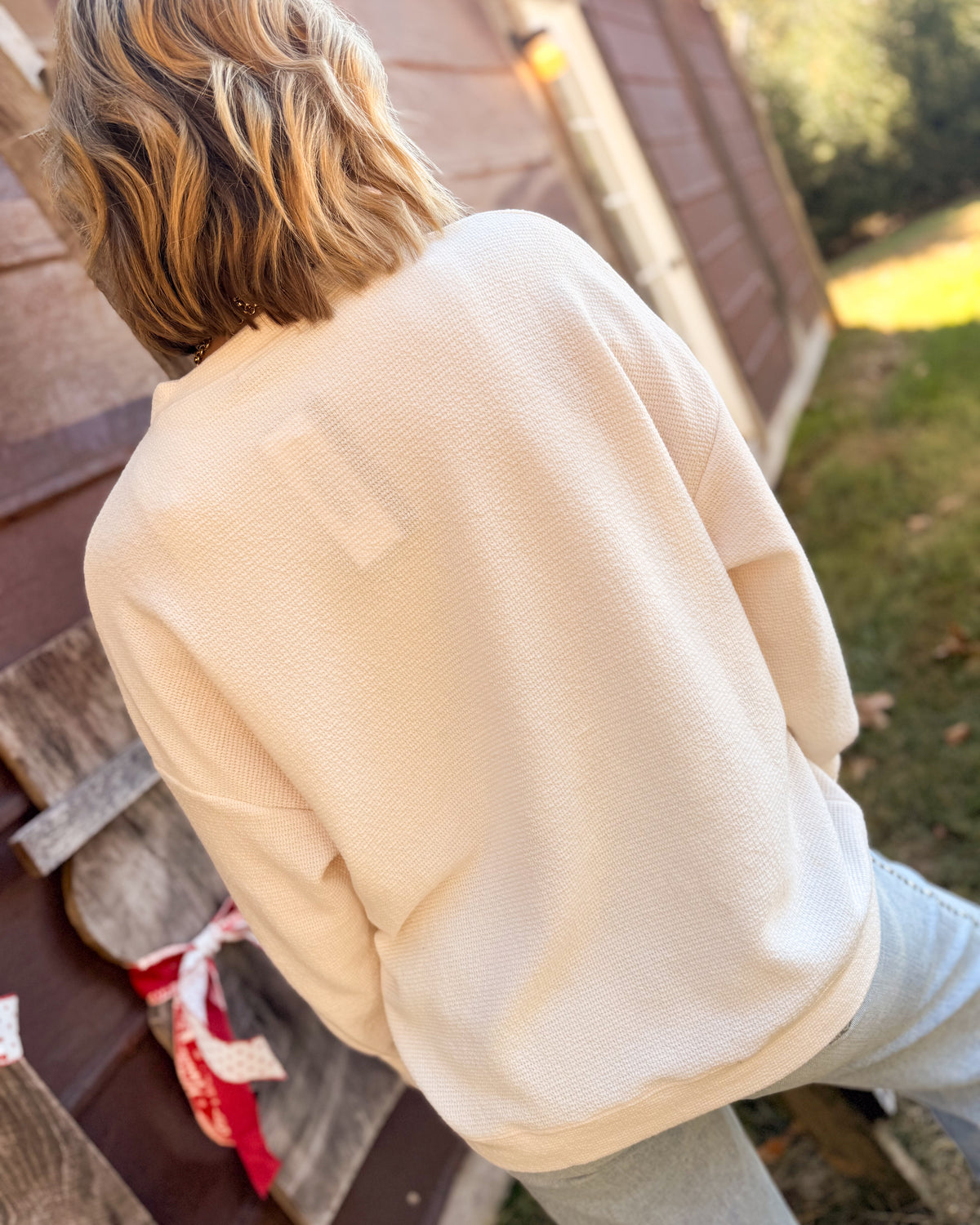 Nutcracker Cookie Textured Knit Graphic Top