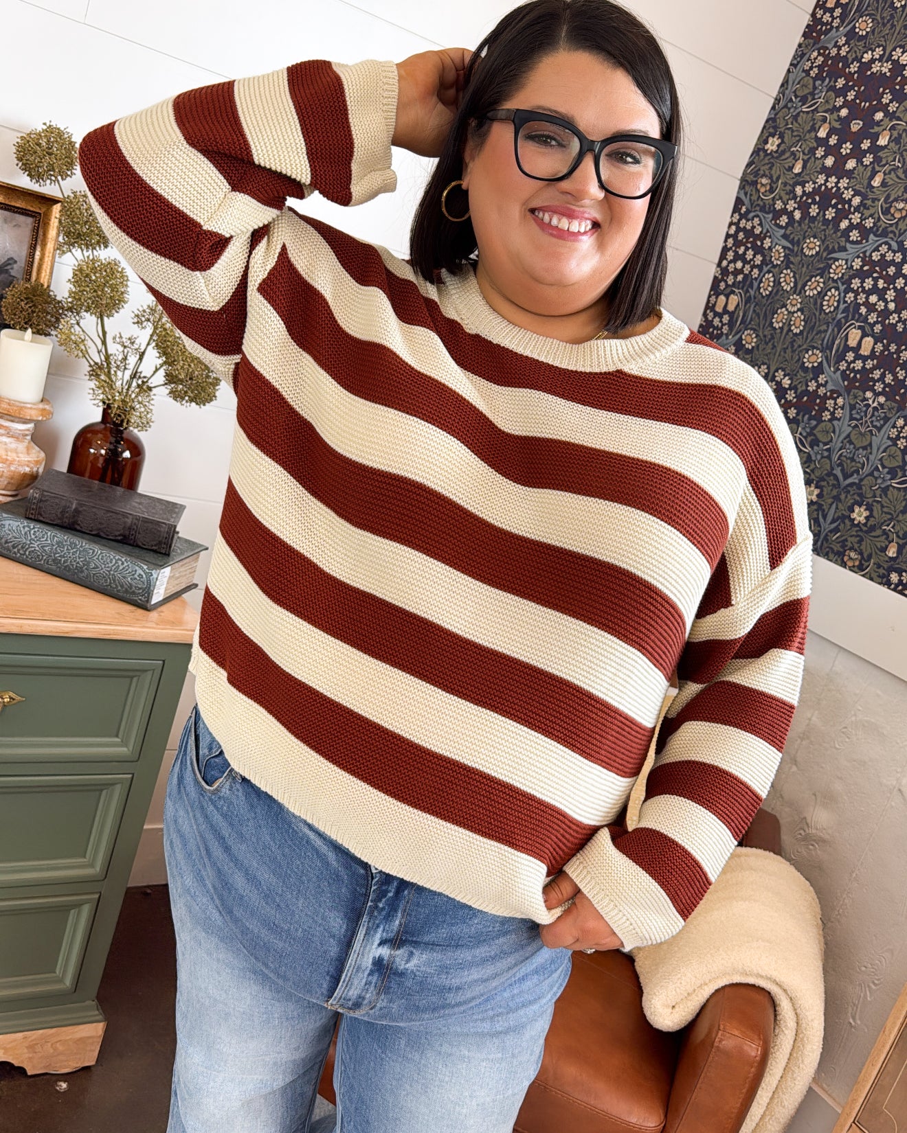 Anchors Aweigh Textured Stripe Sweater