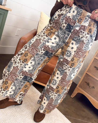 Work Of Art Patchwork Tulip Hem Wide Leg Denim Pants