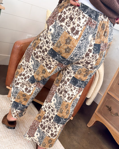 Work Of Art Patchwork Tulip Hem Wide Leg Denim Pants