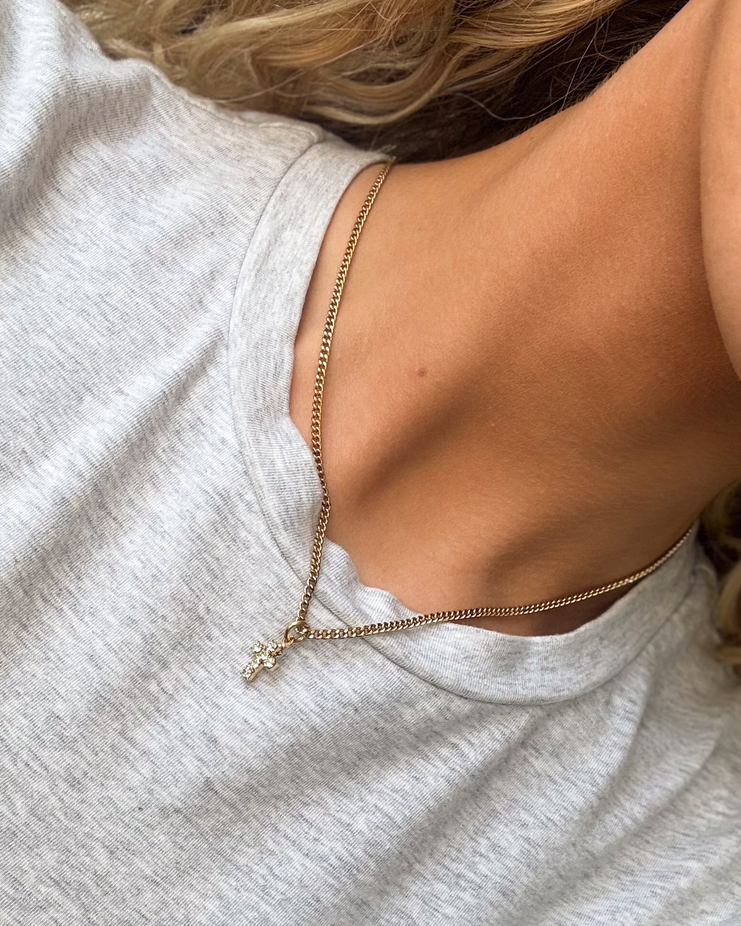 Single Mini Cross Necklace
