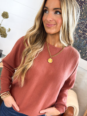 Georgia Textured Stripe Dolman Sweater