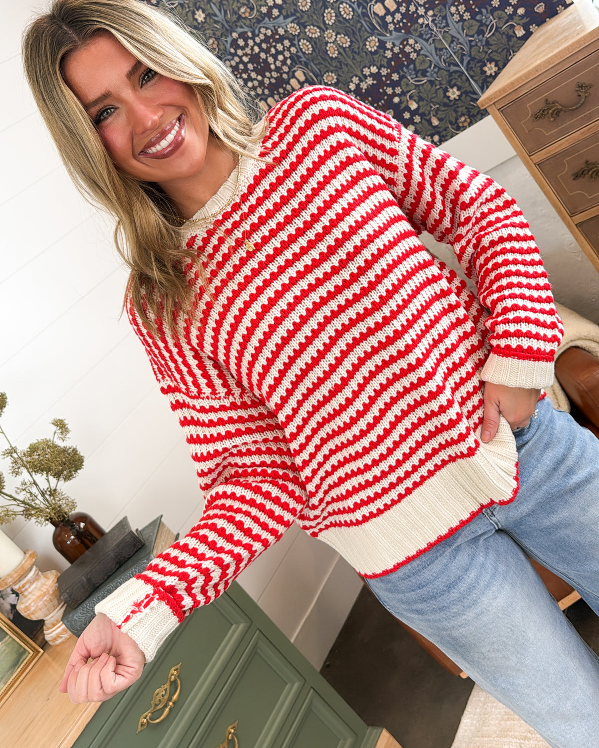 Market Stroll Striped Knit Sweater