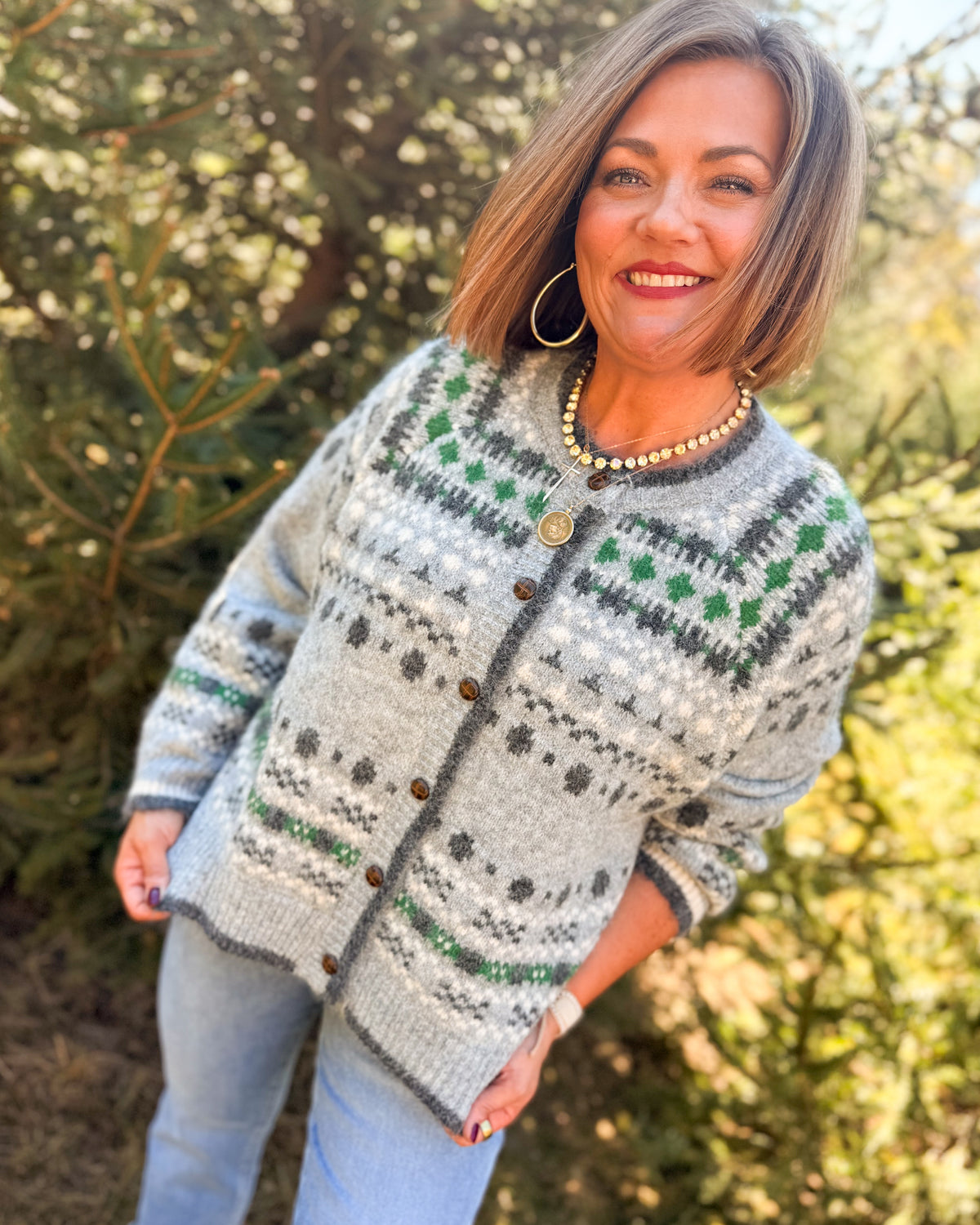 Winter Lodge Fair Isle Sweater Cardigan