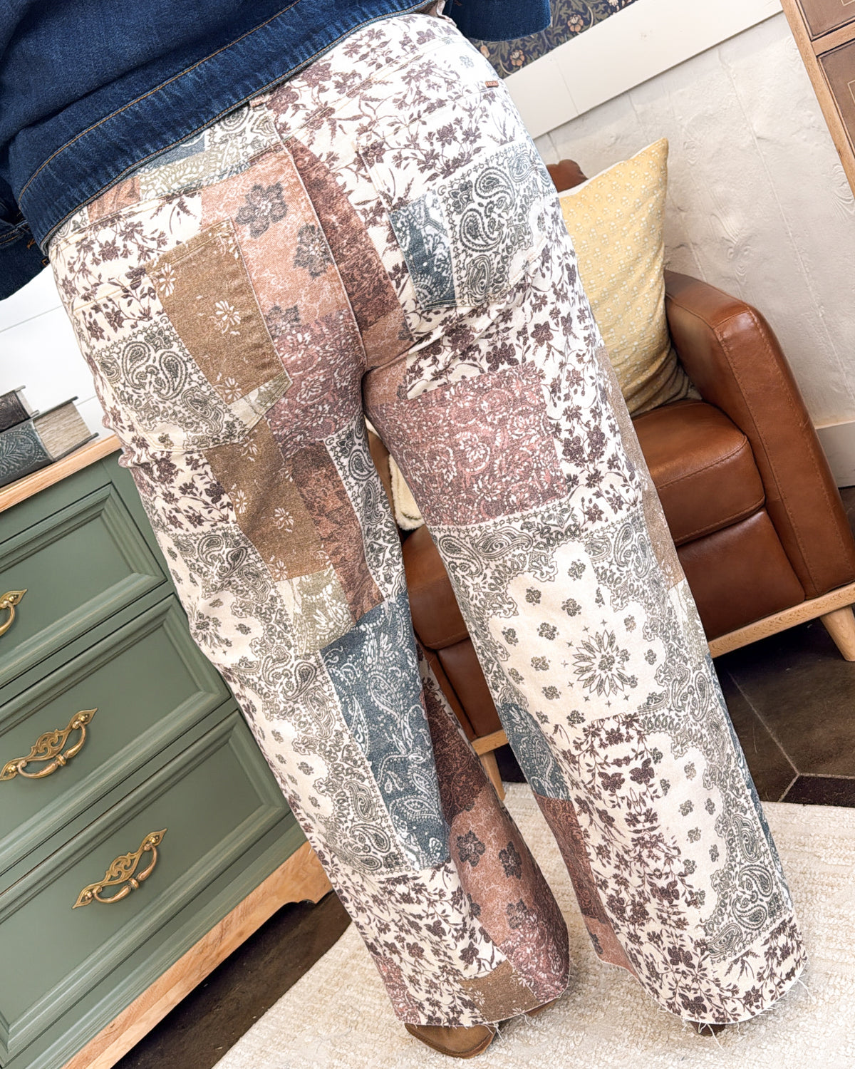 Risen Denim | Dolly Patchwork High Rise Wide Leg Jeans