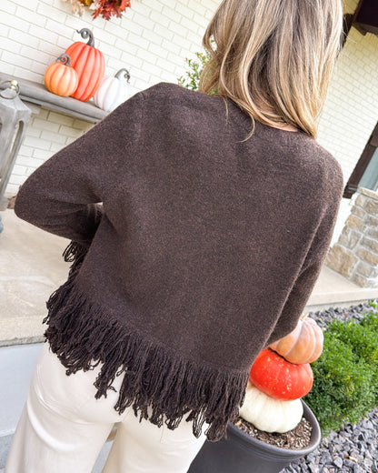 Western Whimsy One Button Fringe Hem Cardigan