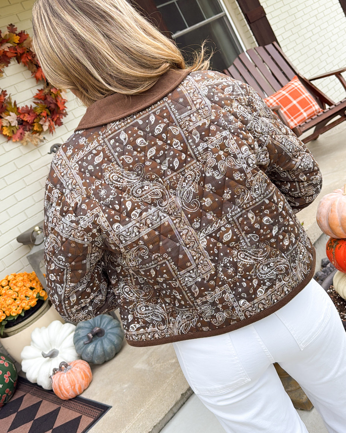 Mattie Rose Bandana Corduroy Trim Jacket