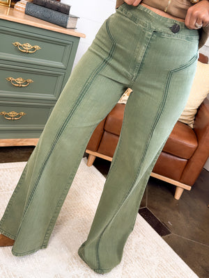Faded Favorite Washed High Rise Wide Leg Pants