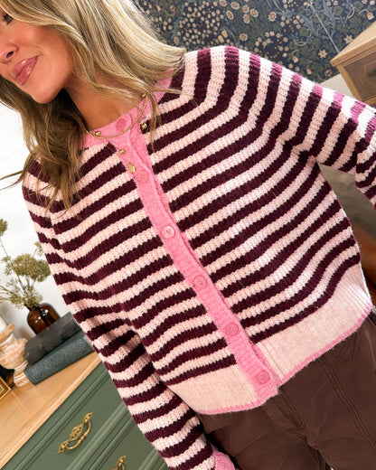 Mix + Mingle Striped Color Block Sweater Cardigan