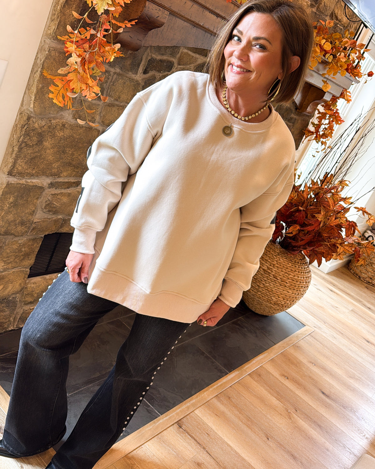 Be Yourself Oversized Graphic Sweatshirt