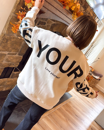Be Yourself Oversized Graphic Sweatshirt