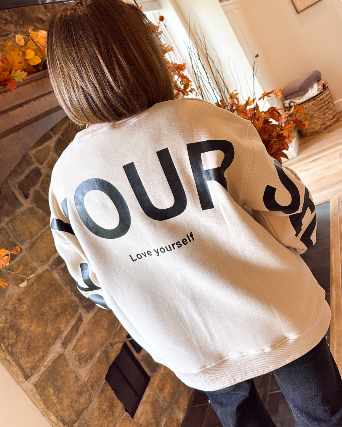 Be Yourself Oversized Graphic Sweatshirt