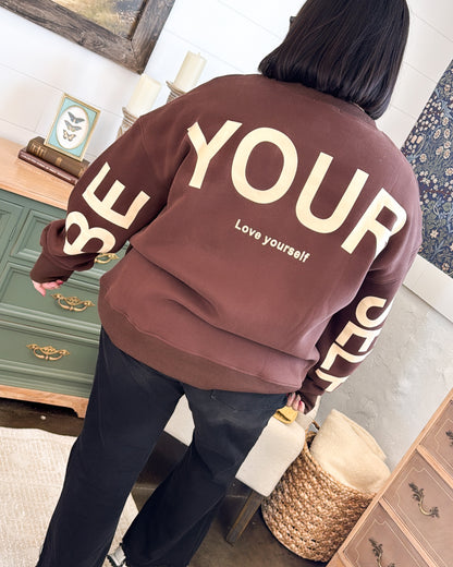 Be Yourself Oversized Graphic Sweatshirt