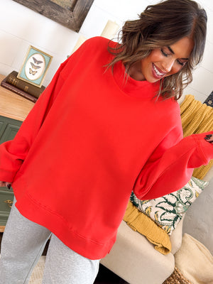 Keep It Cozy Oversized Mock Neck Sweatshirt