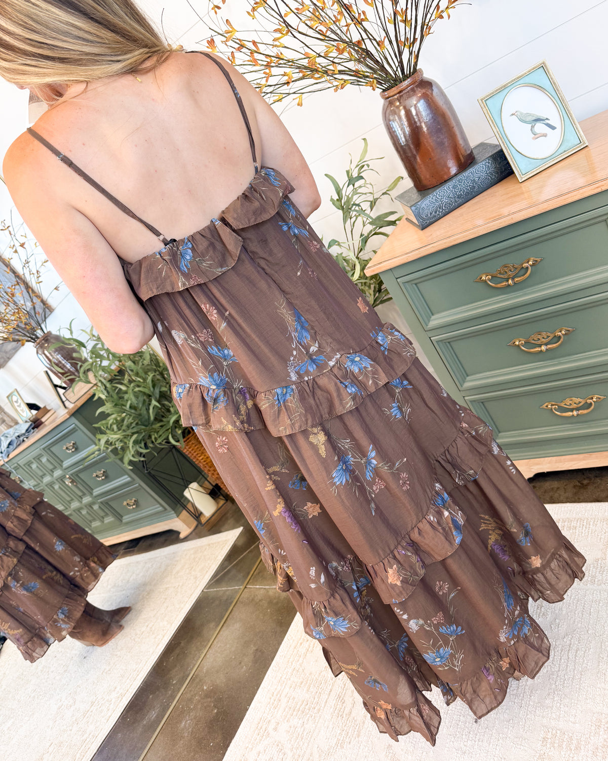 Country Gardens Floral Tiered Maxi Dress
