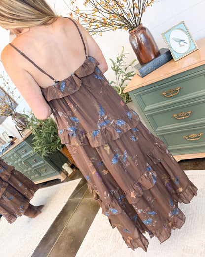 Country Gardens Floral Tiered Maxi Dress