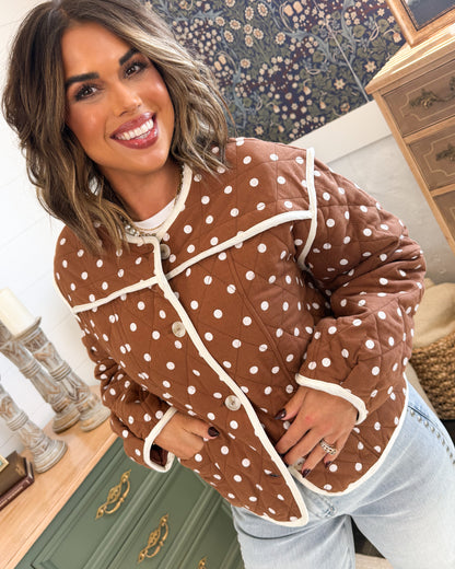 Genevieve Polka Dot Quilted Jacket