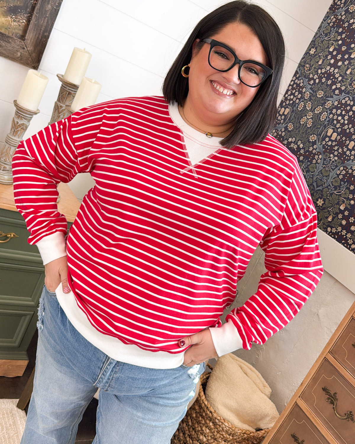 Good Harmony Striped Top Stitch Top