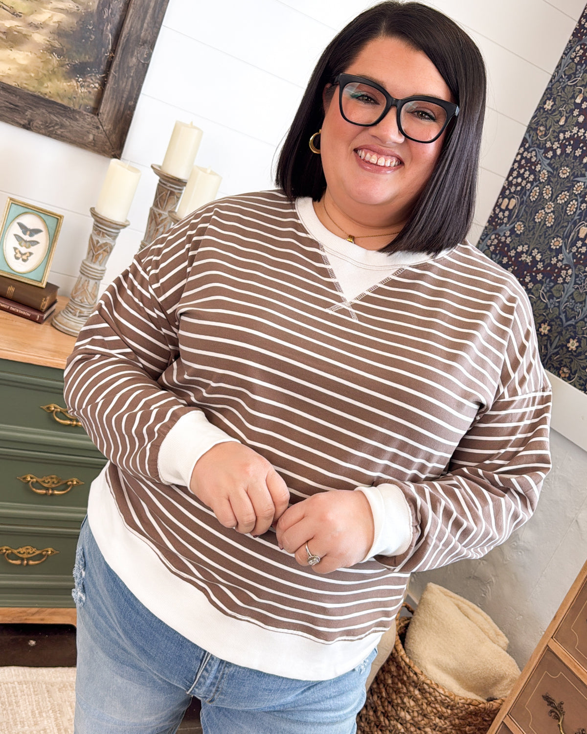 Good Harmony Striped Top Stitch Top