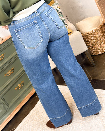 Zenana Denim | Pauline Mid Rise Crop Wide Leg Jeans