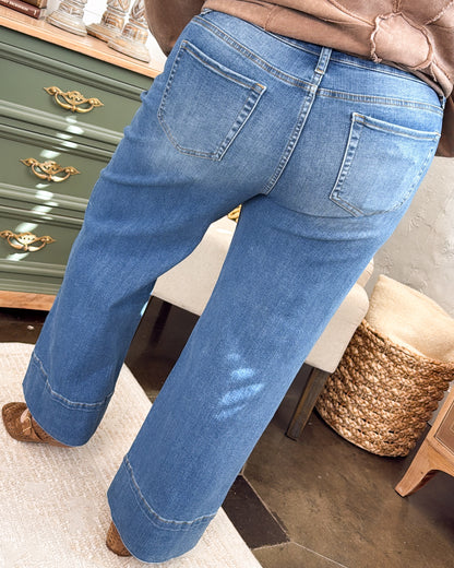 Zenana Denim | Pauline Mid Rise Crop Wide Leg Jeans