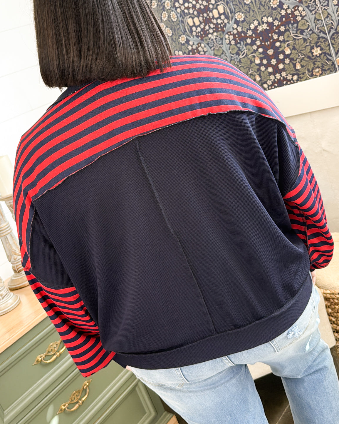 Walk The Line Striped Top Stitch Top