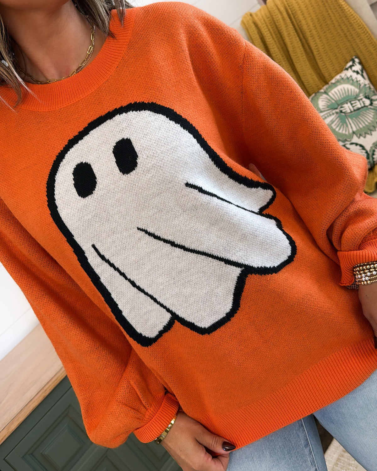 Hey Boo Ghost Knit Sweater
