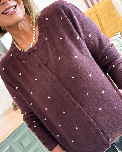 Ever After Raised Polka Dot Sweater Cardigan
