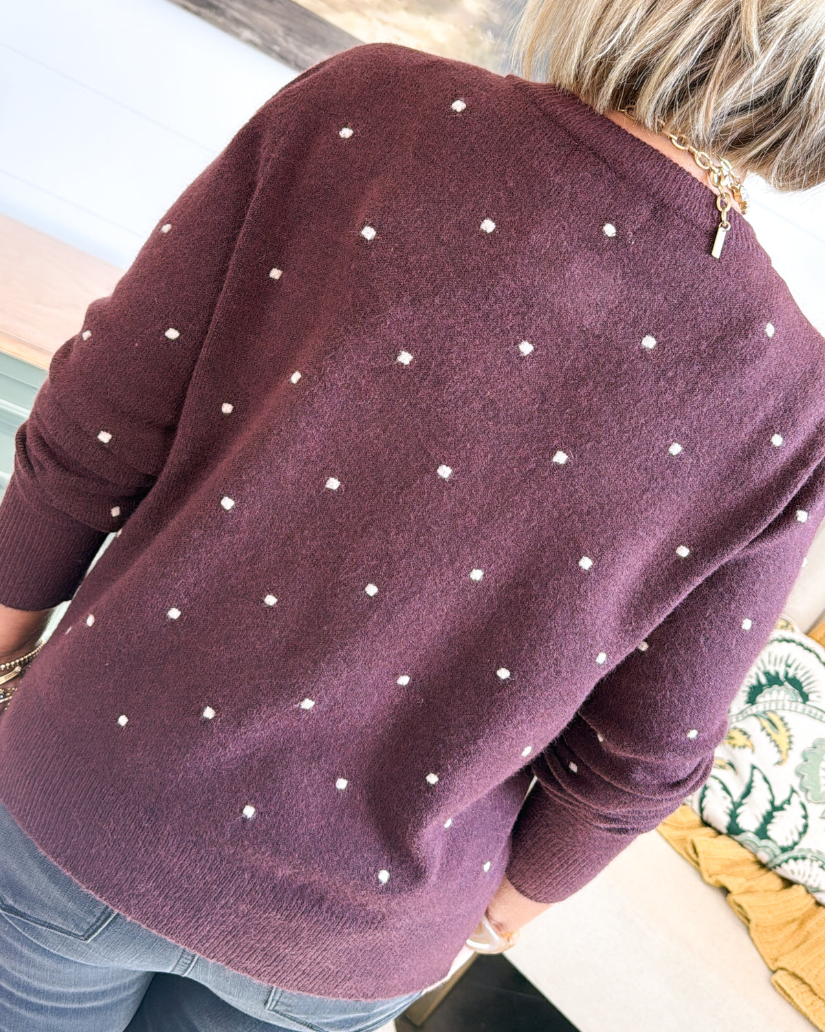 Ever After Raised Polka Dot Sweater Cardigan