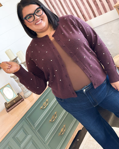 Ever After Raised Polka Dot Sweater Cardigan
